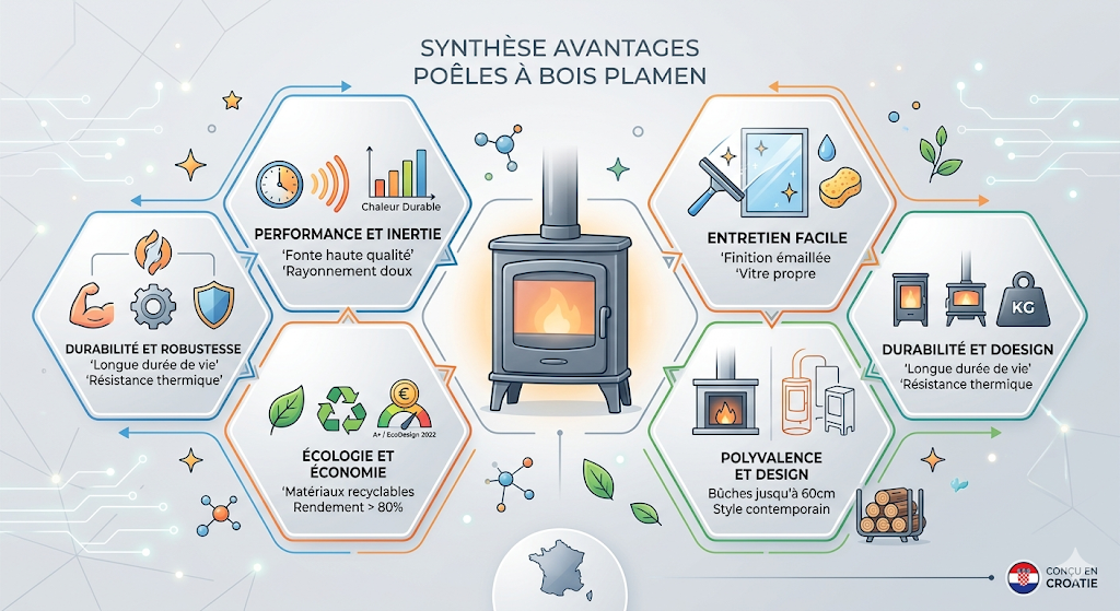 Où trouver un poêle à bois en fonte avec un beau design à très bon rapport qualité-prix ? Chez Plamen !